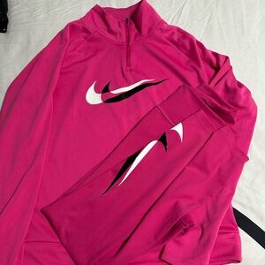 Nike Fuchsia Quarter-Zip Top and Nike Leggings